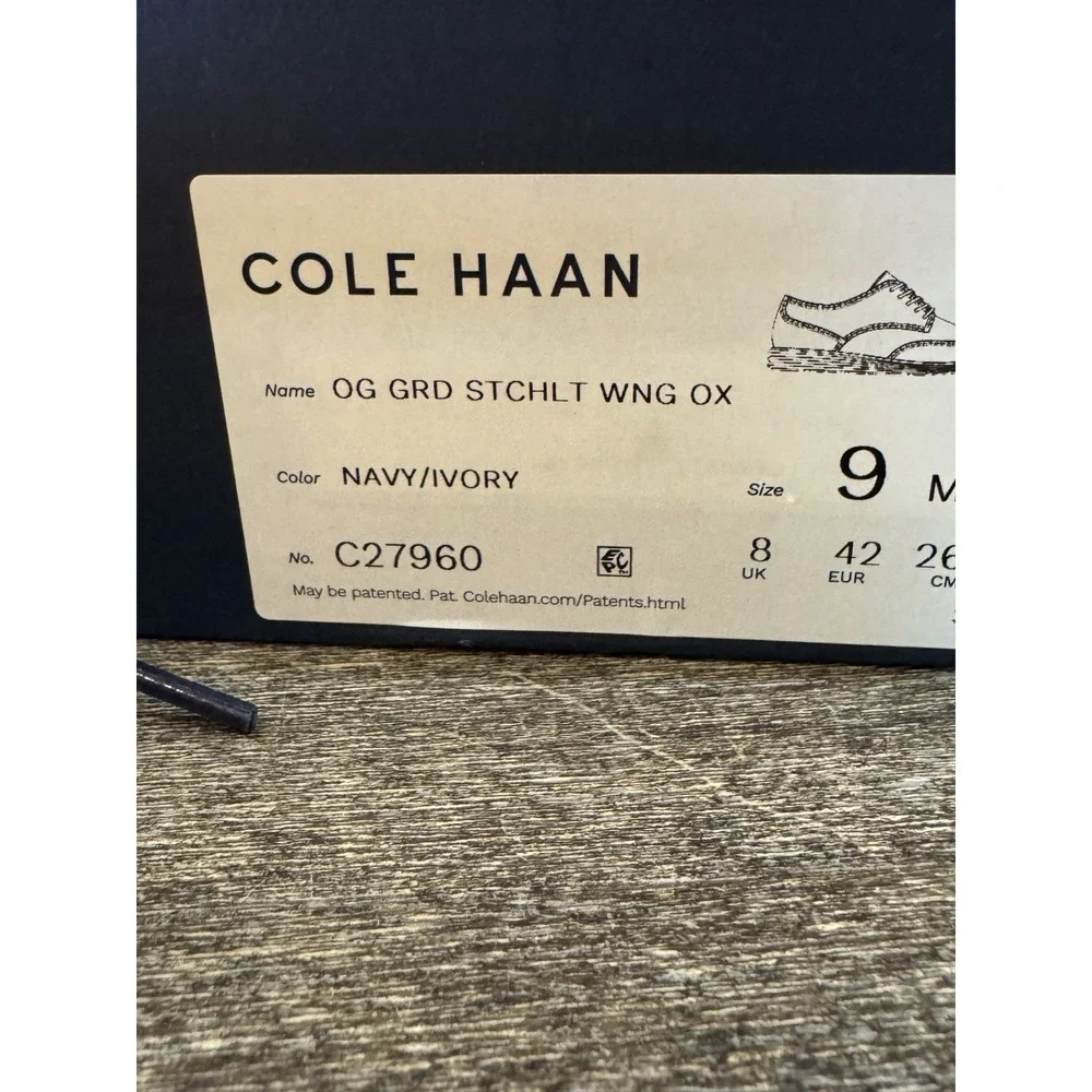 Cole Haan Original Grand‎ Wingtip Oxford Mens Size 9 M C27960 Blue Navy New